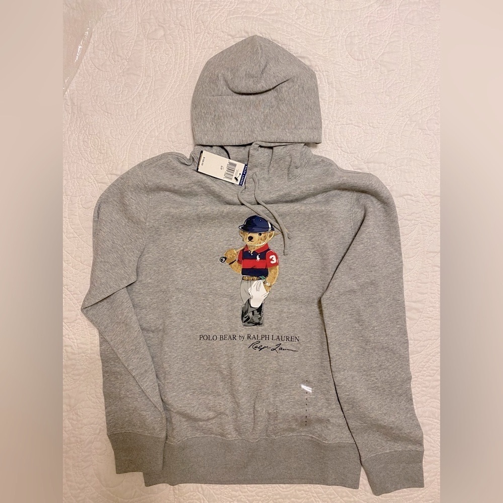 Ralph Lauren Gray Hoodie with Polo Bear